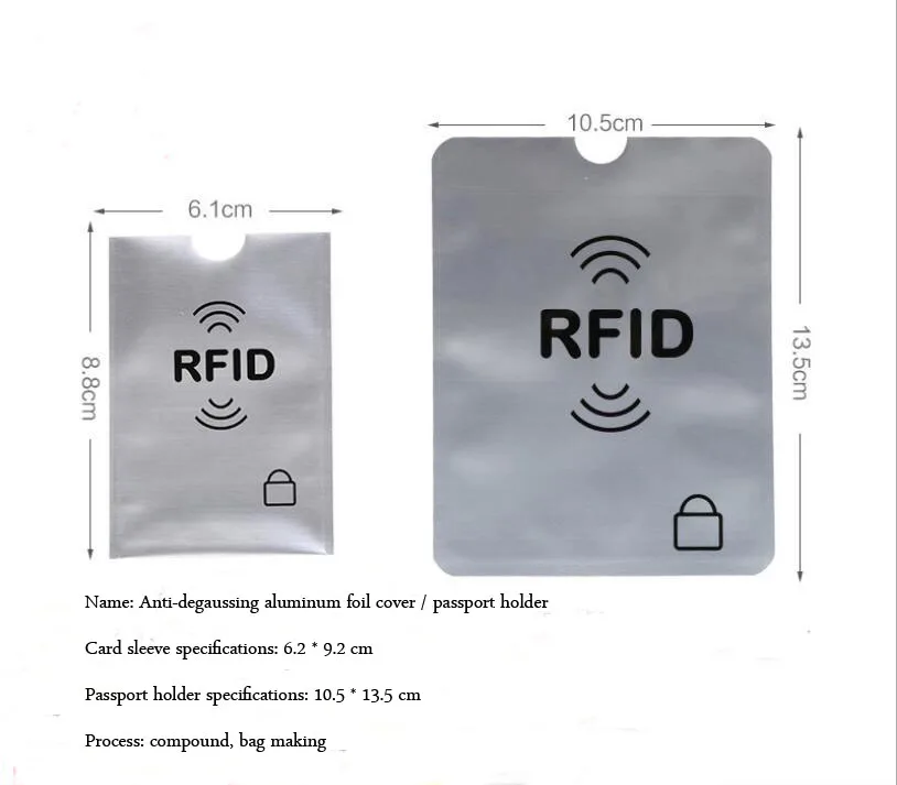 10 шт. чехол для карт с защитой от сканирования защита кредитных RFID анти магнитная