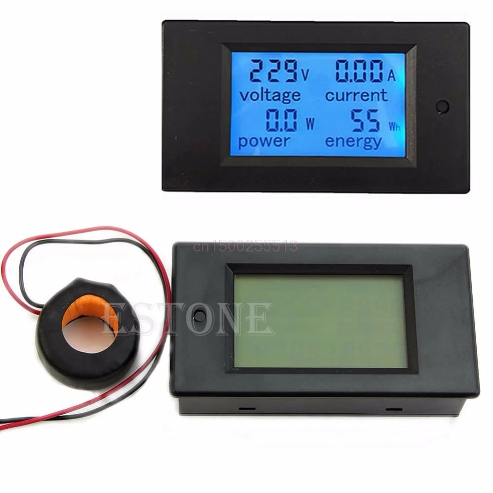 AC 80 260V LCD Digital 100A Volt Watt Power Meter Ammeter Voltmeter