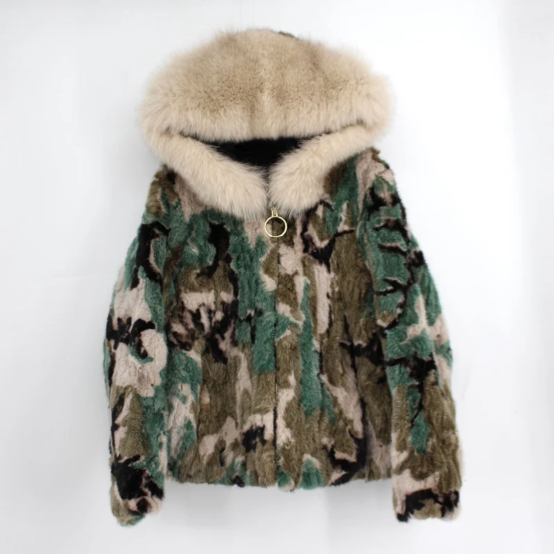 

2018 new arrival fashion real natural women winter genuine mink fur jackets ladies camouflage colorful short outwear femme coats