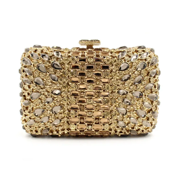 gold rhinestone clutch