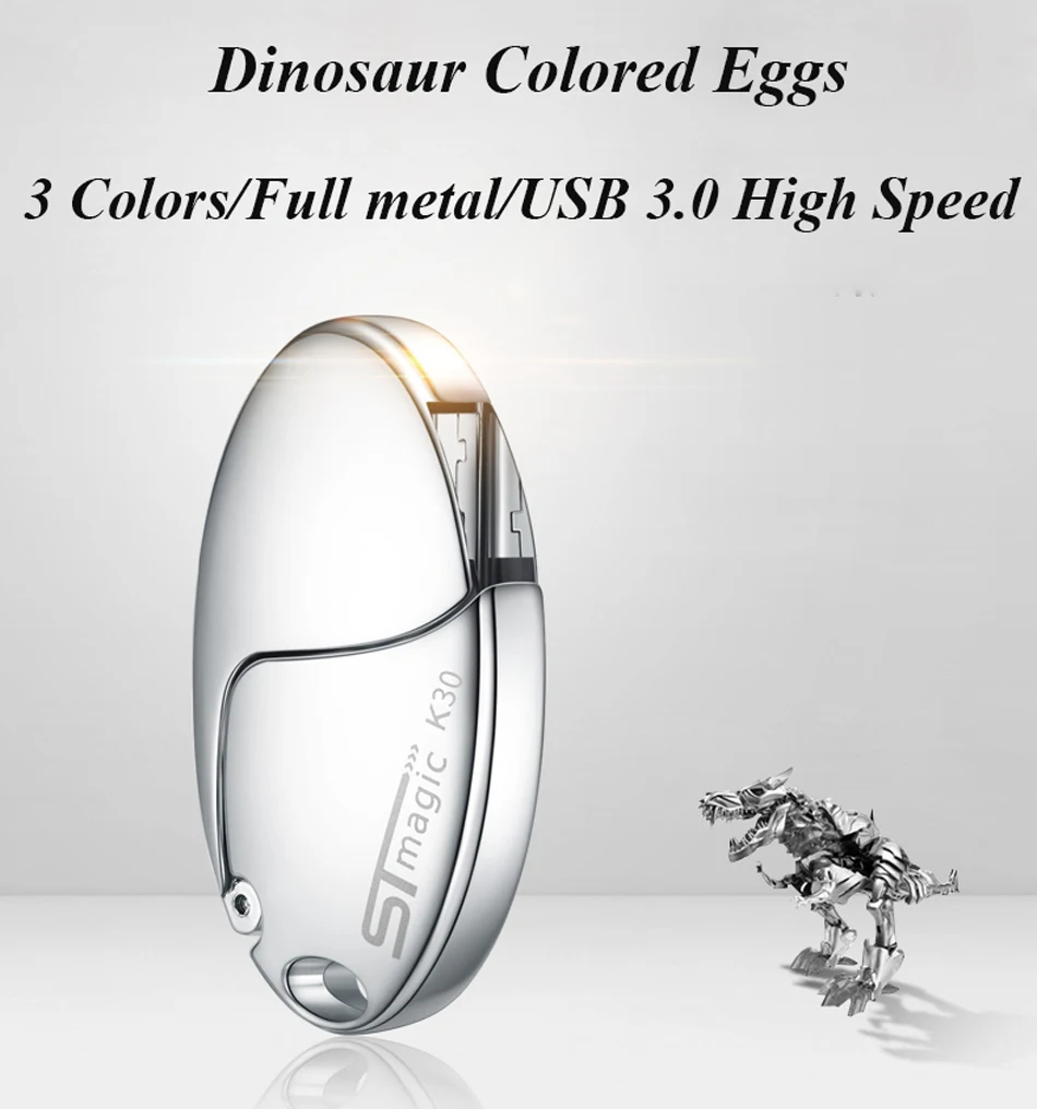 STmagic полностью металлический USB 3,0 высокоскоростной USB флэш-накопитель яйцо динозавра 16 ГБ 32 ГБ 64 Гб 128 ГБ Магнитная Флешка-браслет карта