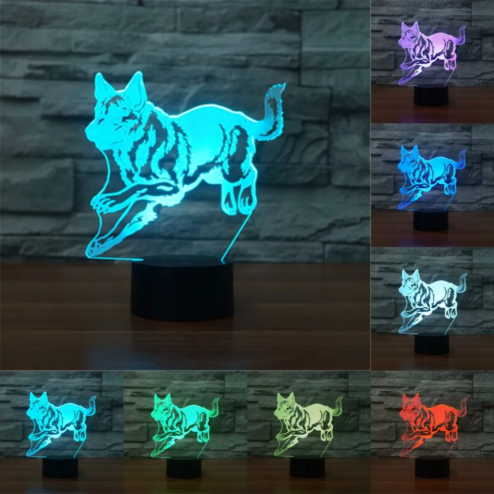 

German shepherd dog 7 color change lamp 3D light Acrylic Colorful Islamic Muhammad Desk Lamp Customize Lamp IY803981