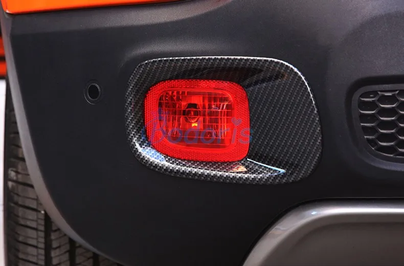 Цветной светильник из углеродного волокна для противотуманной фары, боковое зеркало, дворник, Дневной светильник, крышка с ручкой, рамка, панель для автомобиля, Стайлинг для Jeep Renegade, аксессуары