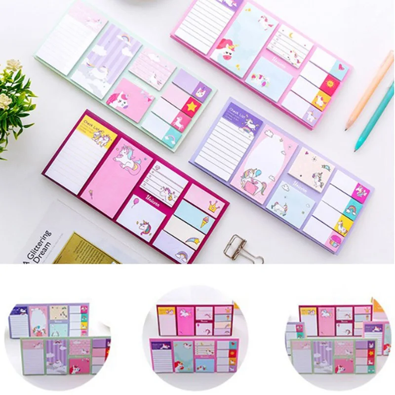 

1 Pcs Cartoon Unicorn Memo Pad Dream Trojan Horse Sticky Notes Memo Notebook Weekly Planner Stickers Stationery School Supplies
