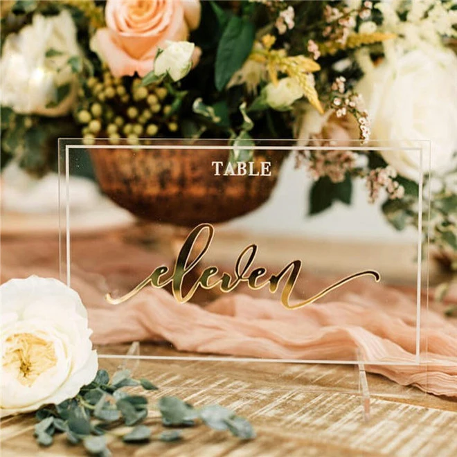 

Wedding Table Number Table Name Display Wedding High End Customized Transparent Acrylic Seats Table Cards Digital Number Stand