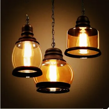 

Glass Retro Loft Lamp Edison Style Industrial Lighting Lampe Vintage Pendant Lamps Fixtures Hanglamp Lamparas Colgantes