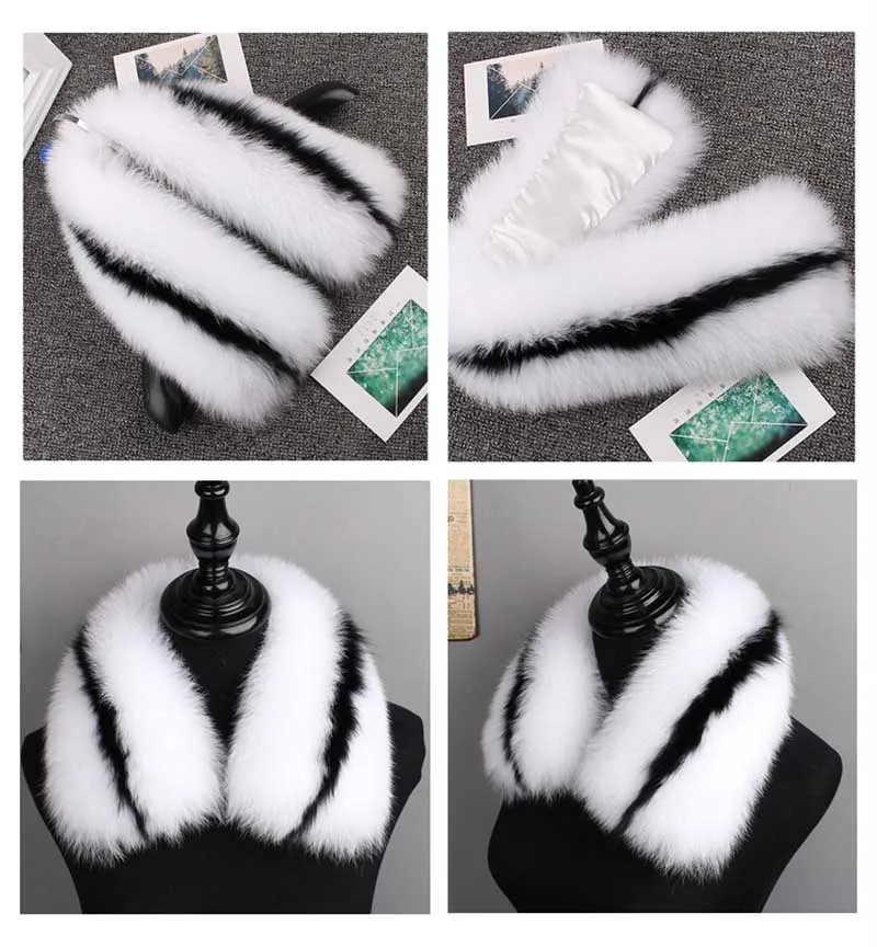 fox fur collar white+black 1