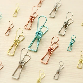 

fashion office supply New arrival stationery multicolour metal cutout fish tail clip binder clips stationery storage spring clip