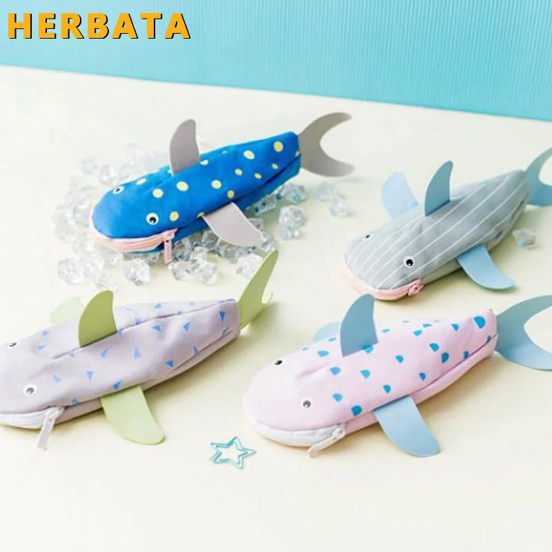 

school stationery products material escolar papelaria school tools Creative shark pencil bag fish pencil case school stationery