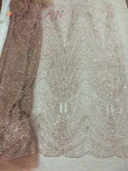 

African Lace Fabric Embroidered Tulle Nigerian Laces Fabric Bridal High Quality French glitter Lace Fabric For Women