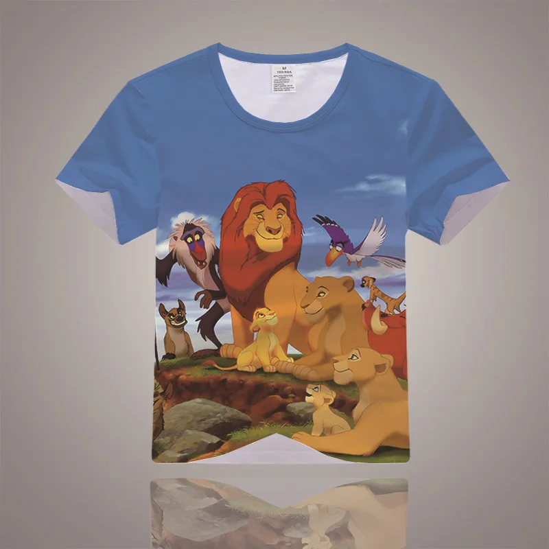 Лев футболка King disney студенческий короткий рукав мультфильм периферийные одежда