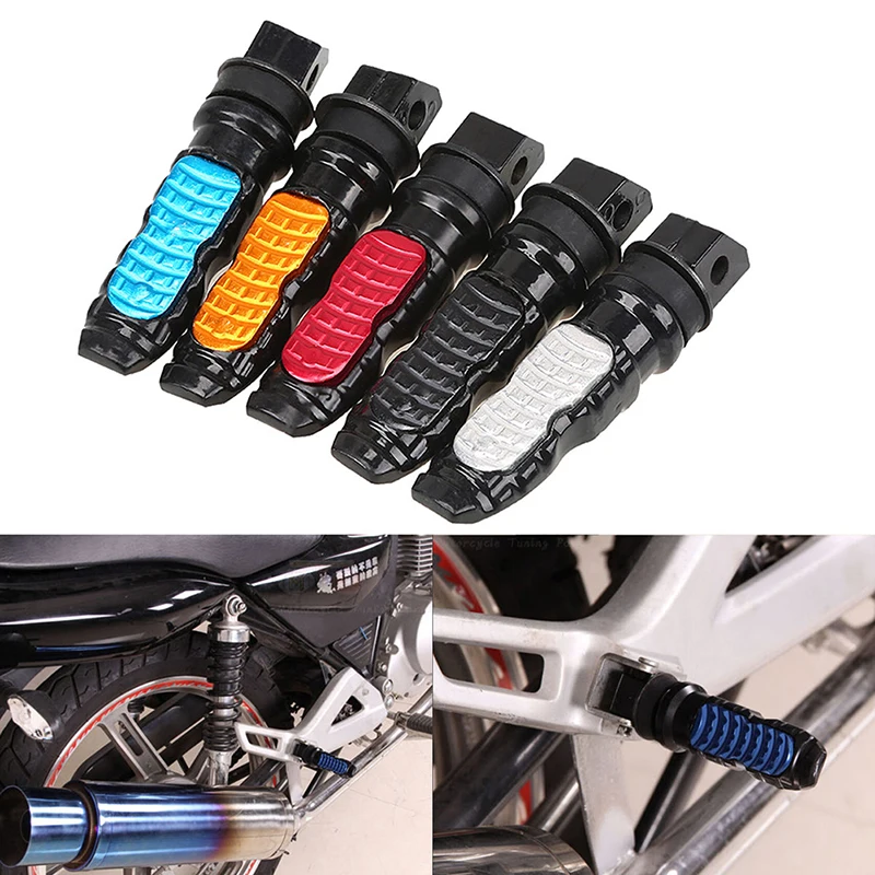 

1Pair 8mm 5 Colors Motorcycle Passenger Rear Foot Pegs Pair Hole Universal