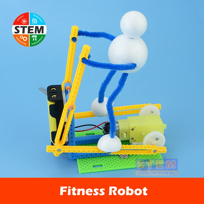 

Children STEM Educational Toys Mechanical Principle DIY Electric Fitness Robot Toys Students Physics Experimental Teaching Aids