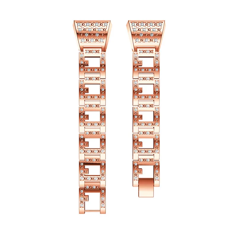 

Replacement Metal Bracelet Adjustable Bands Wristband with Rhinestone for Fitbit Charge 2 LXH