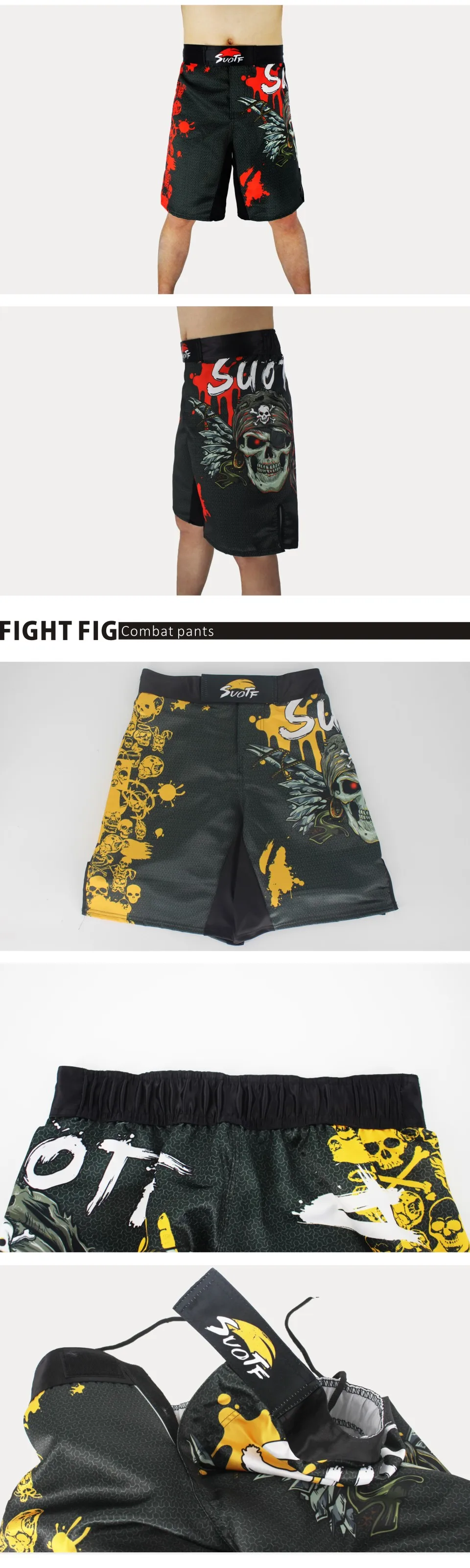 M-3XL мужские штаны для серфинга Shogun Rua Edition Fight MMA шорты для тайского бокса шорты для кикбоксинга