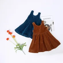 Розничная, детское осеннее вельветовое хлопковое винтажное платье для девочек, ТРАПЕЦИЕВИДНОЕ платье принцессы для маленьких девочек, длинные платья высокого качества для девочек, одежда