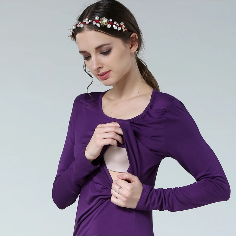 Maternity Clothes Nursing Top Breastfeeding T-shirt Pregnancy Clothing For Pregnant Women Fashion Maternity Tops Free Shipping - 2