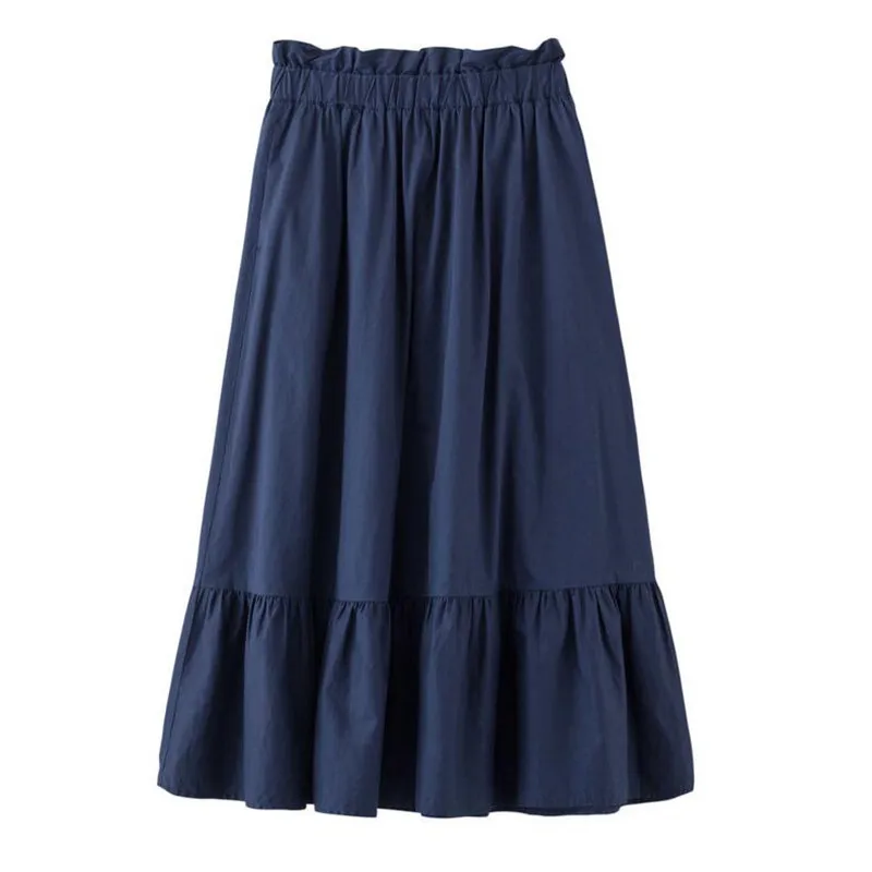Брендовые новые хлопковые льняные юбки женские повседневные Черные трапециевидные юбки для девочек большие размеры 5XL 7XL летние модные женские юбки Vestido