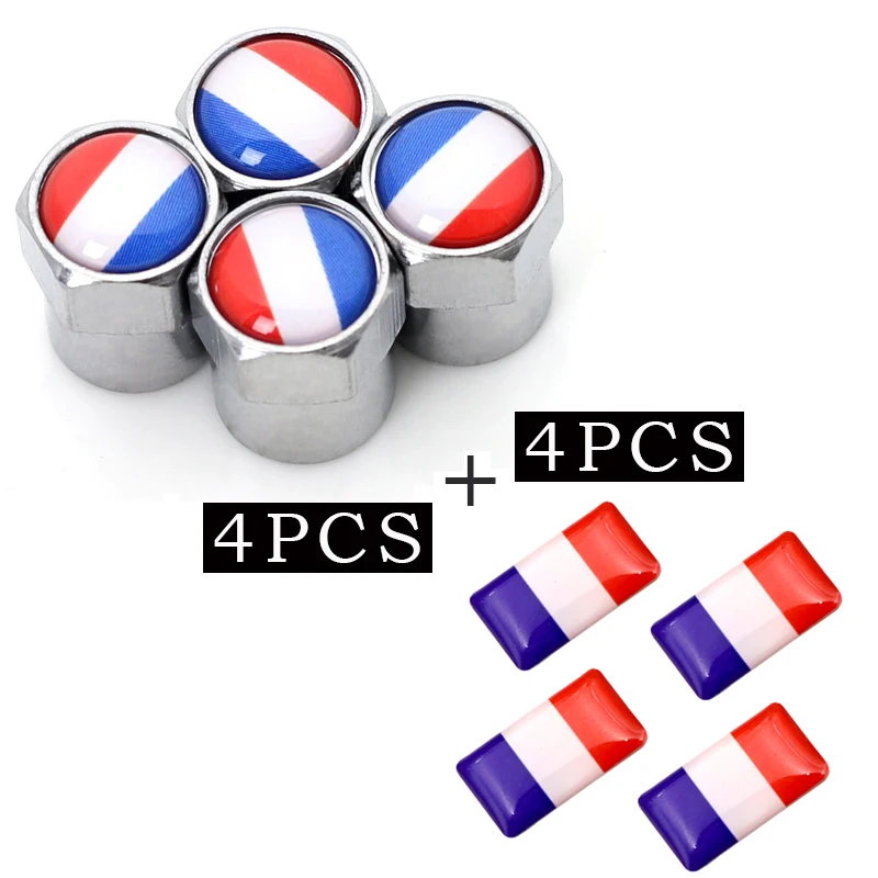 

4pcs/set Metal Motorsport Car Tire Wheel Valve Caps France for citroen Peugeot renault opel car cover