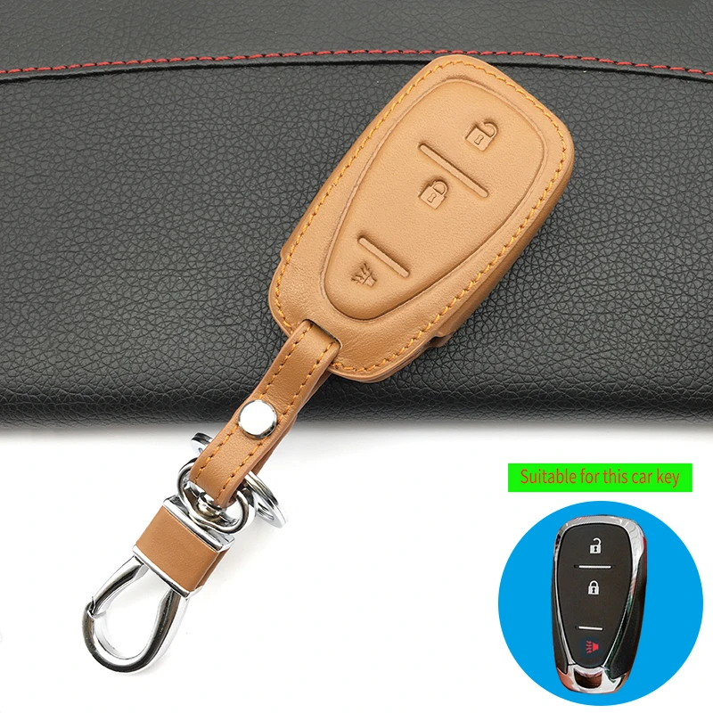 Fashion high-quality car leather key case cover chain for Chevrolet Cruze remote control protection box keys accessories | Автомобили и