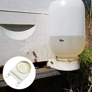 

2Pcs ABS Bee Feeder Honey Box Nest Door Water Feeder Bee Drinking Water Feeder Sugar Beekeeping Tool White Color
