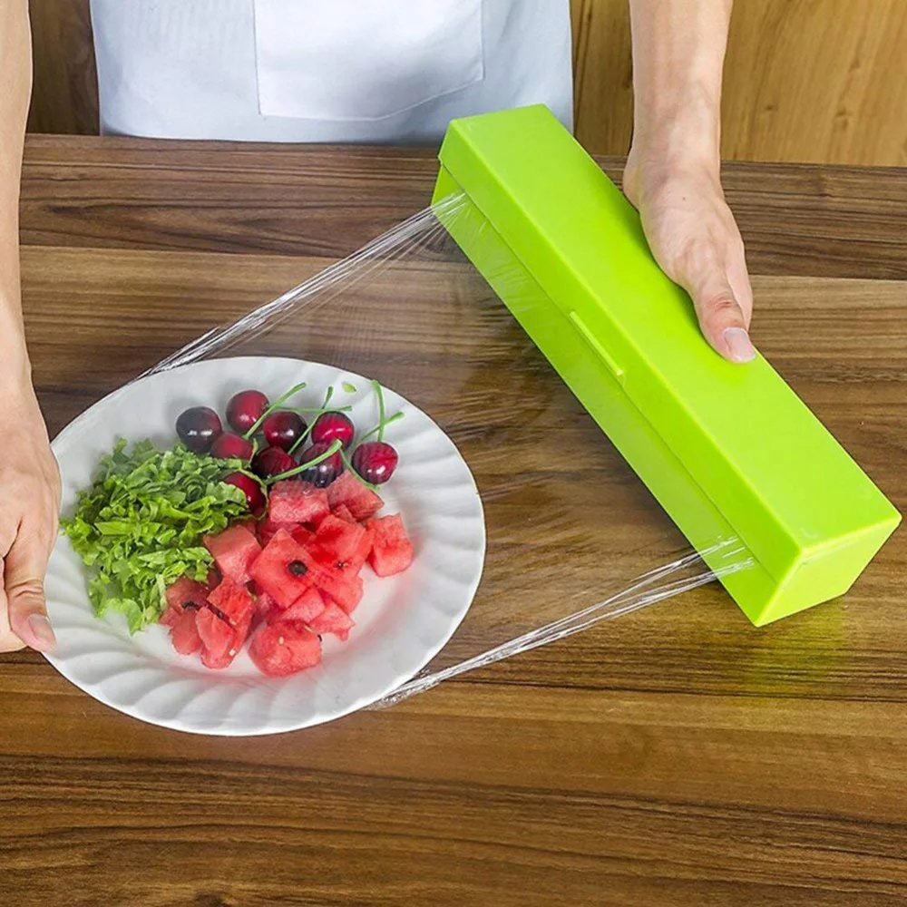 

Useful Foil And Cling Preservative Film Wrap Dispenser Cutter Storage Holder Kitchen Tool Accessories Plastic Wrap Dispenser