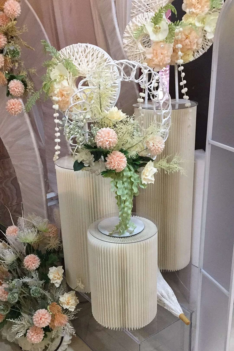  Wedding props creative window display beautiful Chen wedding dessert table paper folding Roman colu