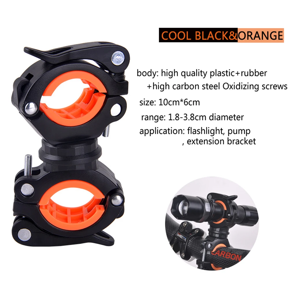 Discount Cycling Lamp Air Pump Bracket Accessories Bicycle Flashlight Clip Universal Mountain Road Bike Handlebar Torch Holder 5 Colors 4