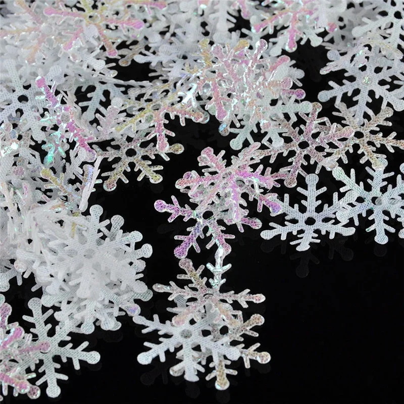 300pcs Shiny Delicate Snowflake Ornaments Christmas Tree Party Home Decor decals snowflakes decoration frozen party