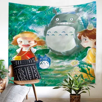 

Totoro leaves Tapestry Wall hanging decoration Home boys girls bedroom square soft Japanese style Tapestry New pattern