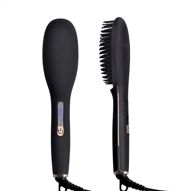 

LED display electric ion ceramic brush straightening machine fast straight hair comb straight hair brush styling tool