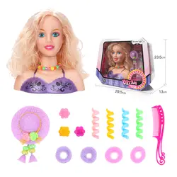 Половина средства ухода за кожей макияж прическа кукла ролевые игры игрушечная голова косметика для девочек красота модная игрушка