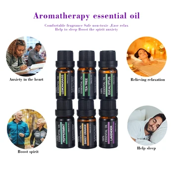 

Drop Ship 6x10ml Flower Fruit Essential Oil Water-soluble Air Freshening Fatigue Stress Relieve Stress Oil Help Sleep TSLM2