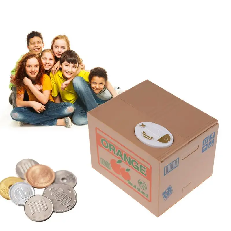 Электрические коробки для денег с пандой, Детские копилка для монет денег, игрушки для кошек, детские копилки для денег, орнамент в форме панды - Цвет: White cat