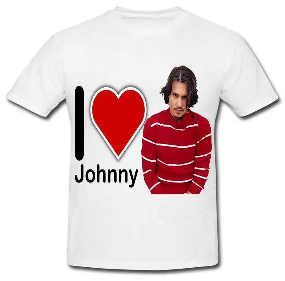 WS118 футболка с надписью I love Heart Johnny Depp гранж Тайный Санта-Gift2018 новейшая буквенным