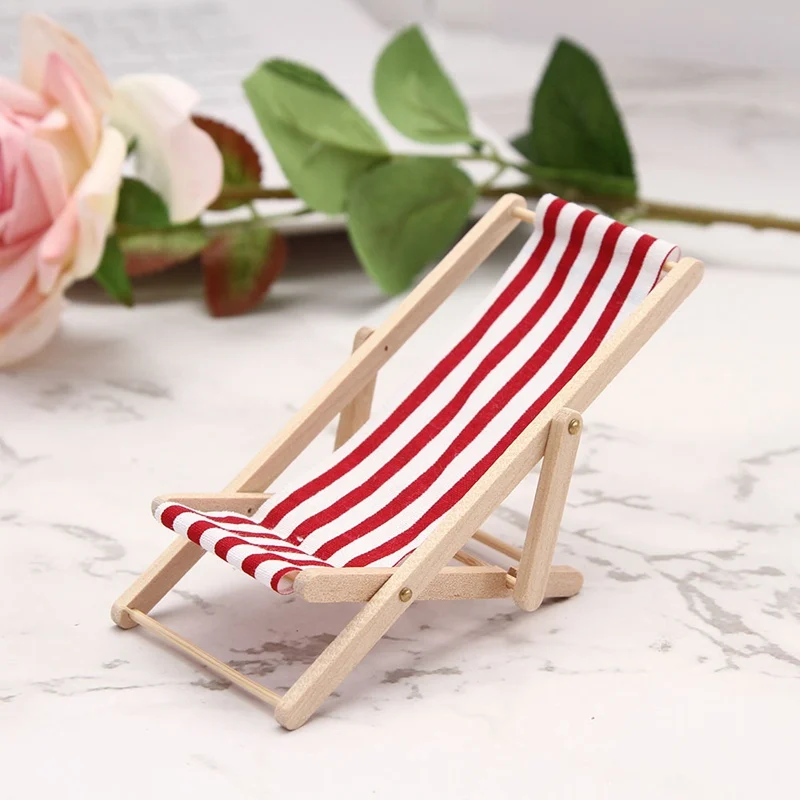 Mini Beach Lounge Chair Miniature Chairs Garden Decoration Furniture Mini Beach Lounge Chair Miniature Chairs Garden Decoration Furniture Folding Stripe Deck Diy Home Decor In Toys From Hobbies On