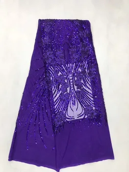 

Latest 2019 Nigerian Gold lace fabrics high quality sequins lace fabric for wedding dress African French net lace fabric JL155