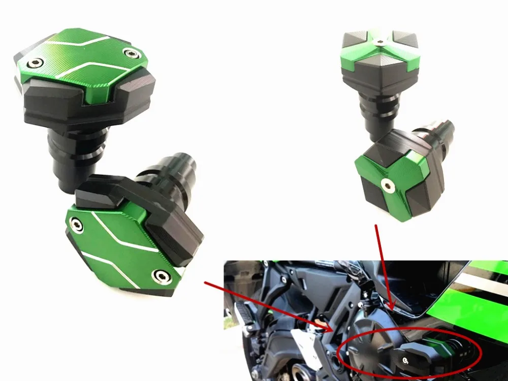 

Motorcycle Schroef Crash Pad Protector Frame Slider Cover Falling Protector Guard for kawasaki NINJA 500R 400R 900 650 800 1000