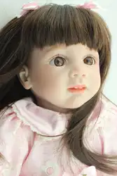 NPK ''на 60 см горячие продажи возрождается малыша девушка куклы с длинными волосами и юбка силиконовая конечностей и ткани тела куклы