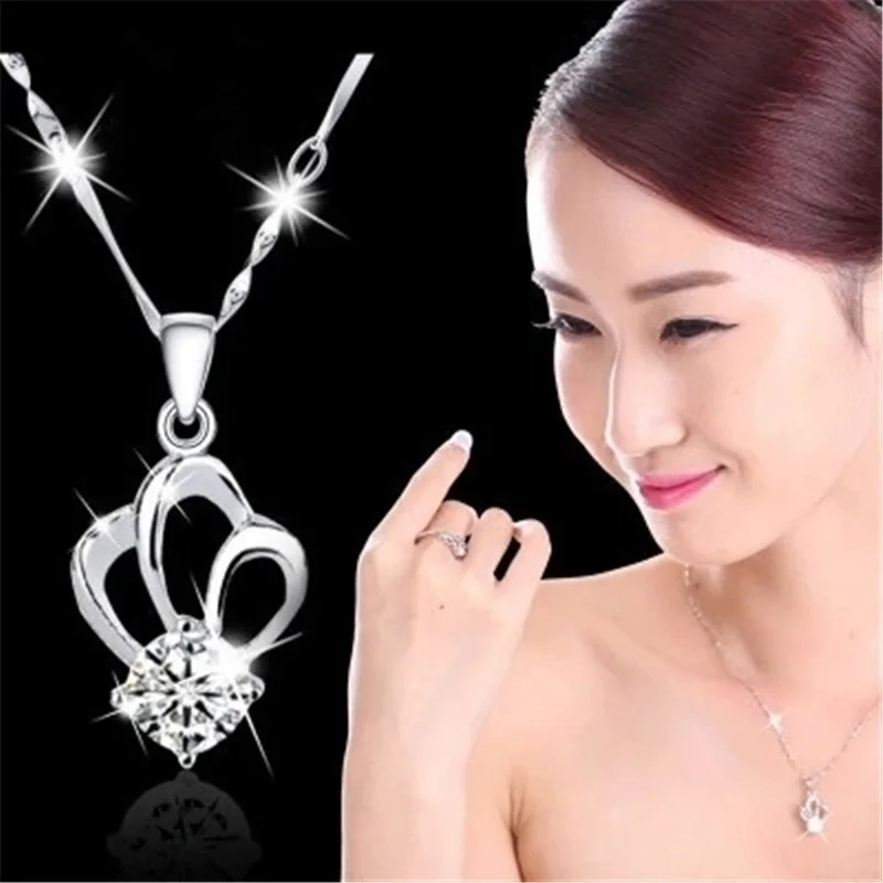 

2019 New Fashion White Purple AAA Zircon Crown Pendant For Women Ladies Girls Birthday Party Gifts Jewelry Wholesale