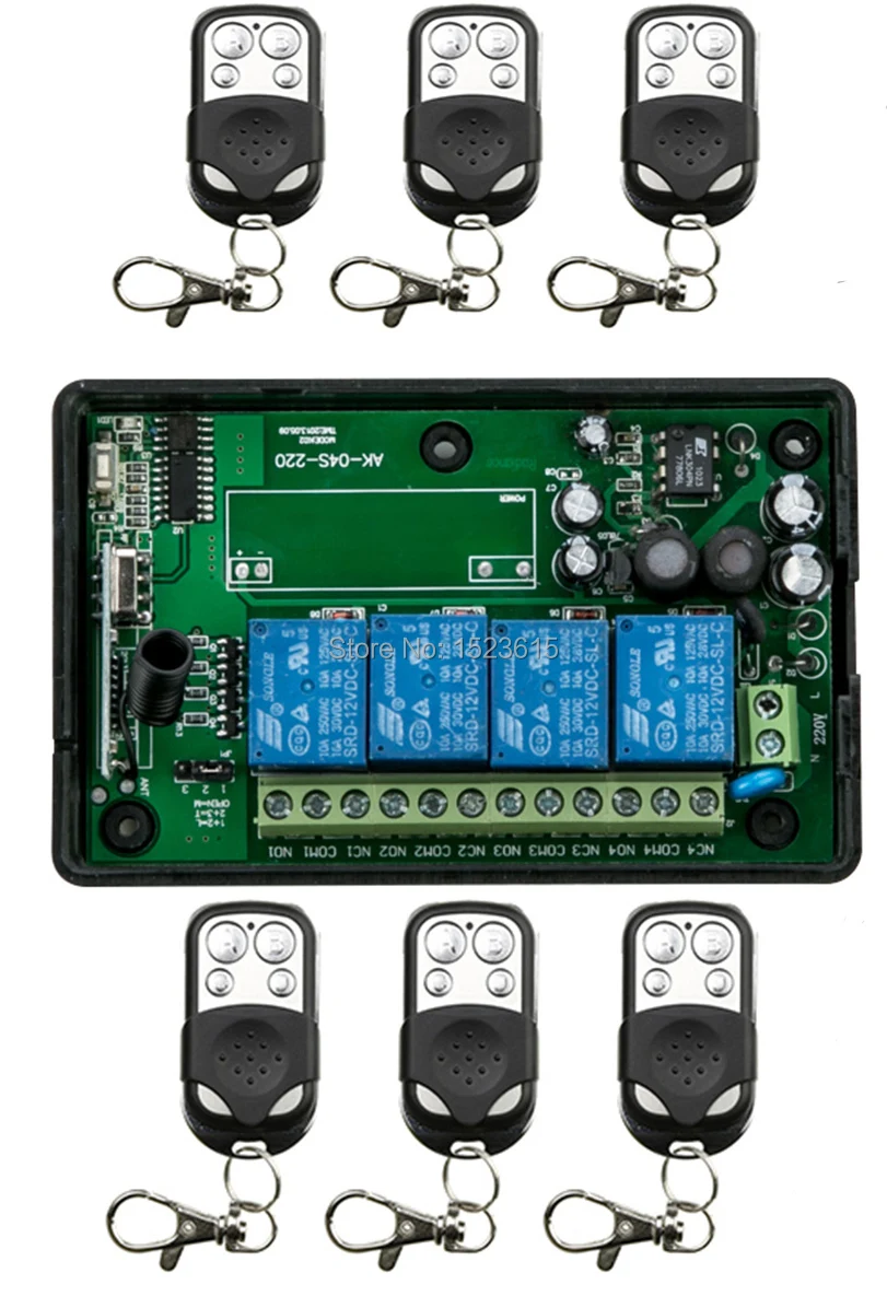 

AC85v~250V 110V 220V 230V 4CH RF Wireless Remote Control Relay Switch Security System Garage Doors & Rolling Gate Electric Doors