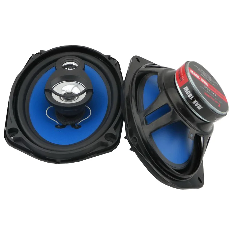 1 pair of blue 5 inch coaxial car speakers common to all vehicles car