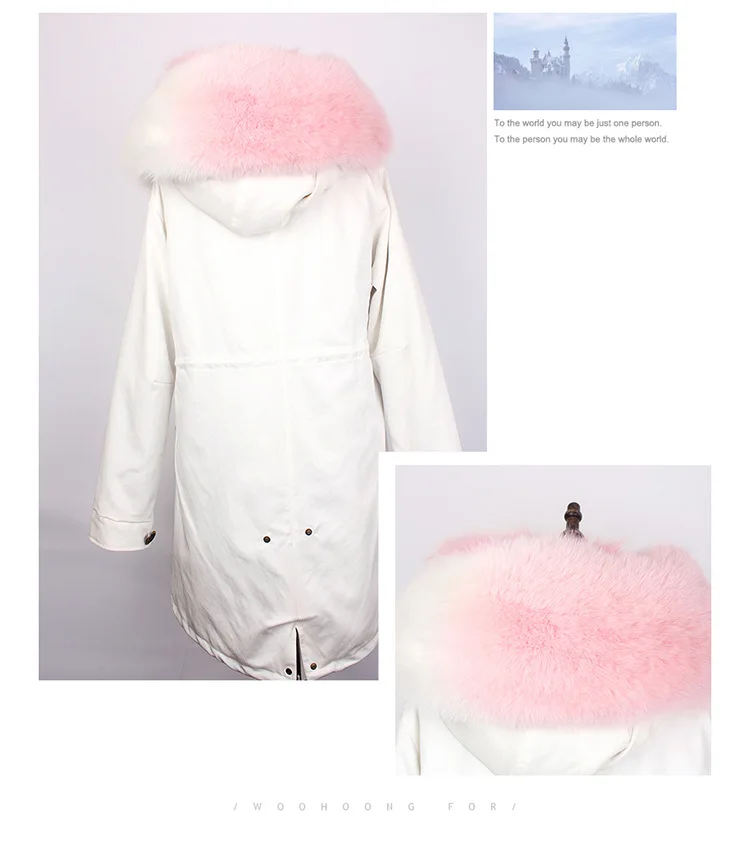 JKP меховой градиентный цвет Лисий Мех Подкладка Лисий мех воротник macarons цвет для преодоления зимней одежды