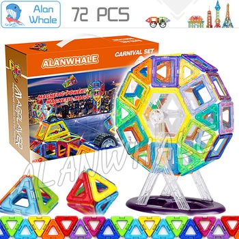 

72 pcs/set Magnetic Toy ABS Plastic Building Block 3D Blocks DIY Kds Toys Educational Model Building Kits Magnets Designer Set