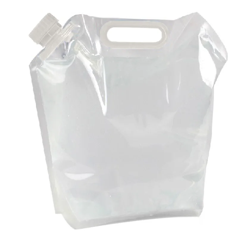 5L Water Bags with Hanging Buckle and Wear resisting Handle Portable Collapsible Safe Water Bag For