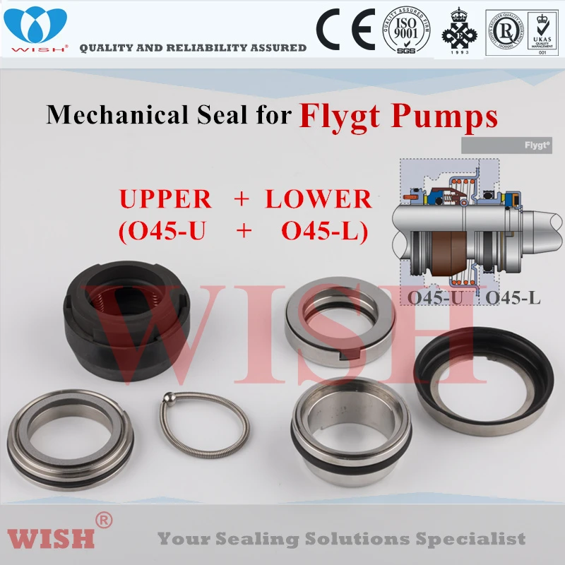 

45/45mm upper (O)+ lower (O) mechanical seal /Flygt and Grindex pump code 2201.011.LT/3140/3152/4650/4660