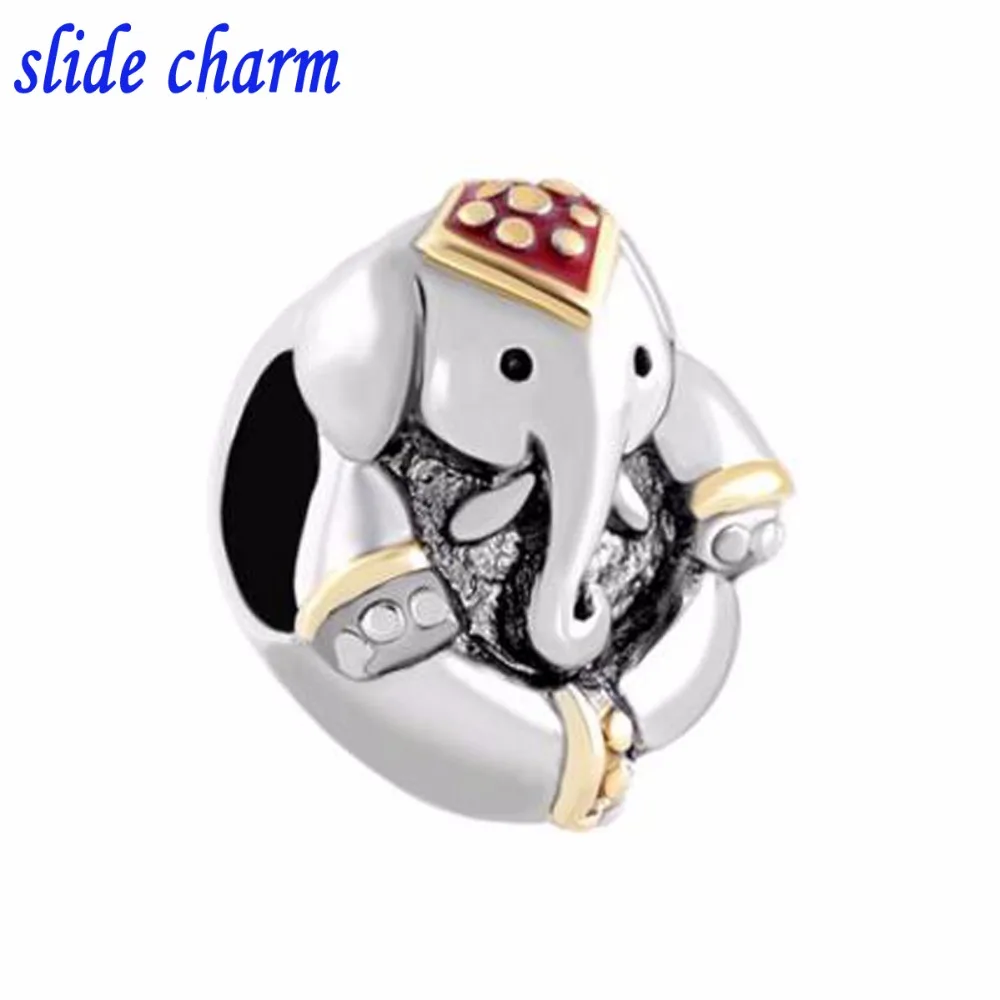 

slide charm Free shipping Circus elephant baby fit Pandora bracelets and