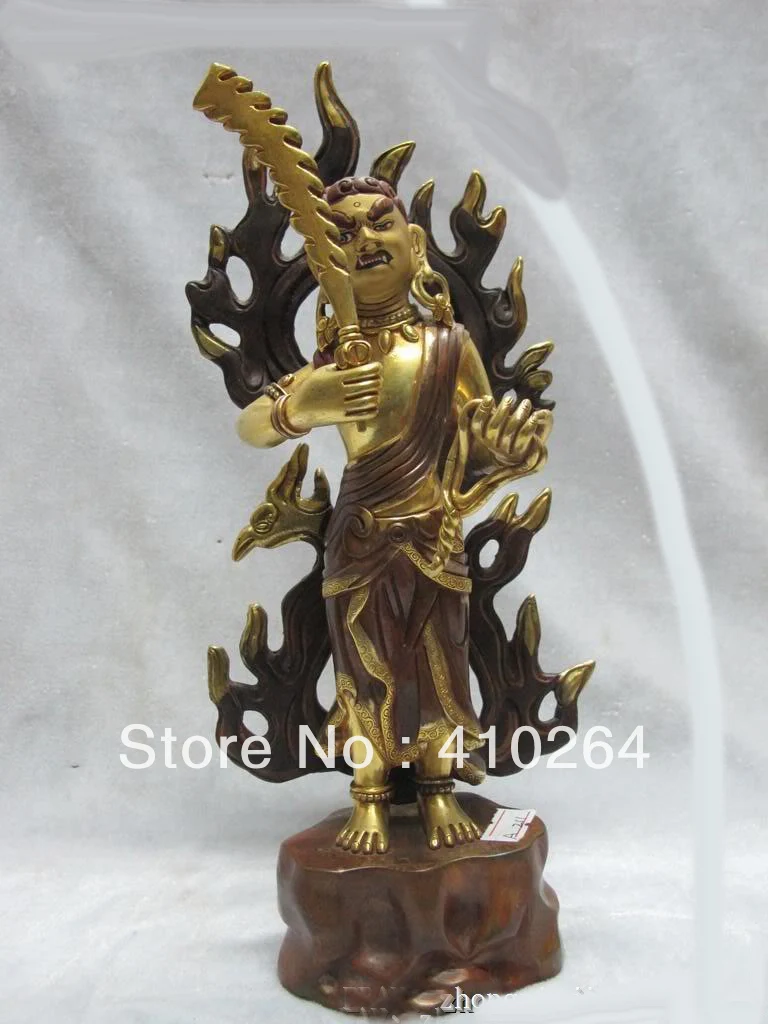 

0116P [old craft ] Fast shipping Tibet Buddhism 100% Bronze 24K Gold God Bird Acalanatha Buddha Statue (A0314)