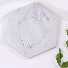 Счастливый Кот колокольчик медные монеты простой 925 пробы Серебряный темперамент Женский модный изменяемый Размер браслеты SBR039