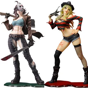 

Freddy & Jason Horror Bishioujo Statue PVC Figure Black Friday Freddy VS Jason Collection Model Toy